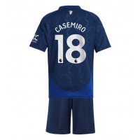 Fotballdrakt Barn Manchester United Casemiro #18 Bortedraktsett 2024-25 Kortermet (+ Korte bukser)